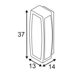 applique en fonte rouillée MERIDIAN BOX 2 E27 max 25W plastique transparent