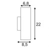 applique ENOLA_B UP/DOWN noir 2x GU10 max 50W