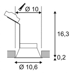 SPOT HORN-T GU10 1x blanc 50W max