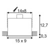 encastré KADUX 2 GU10 carré noir max 2x50W