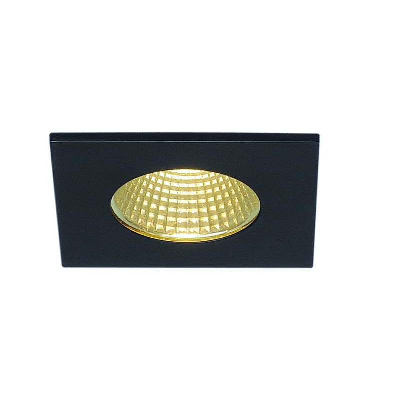 PATTA-I encastré plafond carré noir 12W 3000K 38° alim incluse