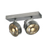 KALU 2 QPAR111 plafonnier, alu brossé. ES111, max. 2x75W