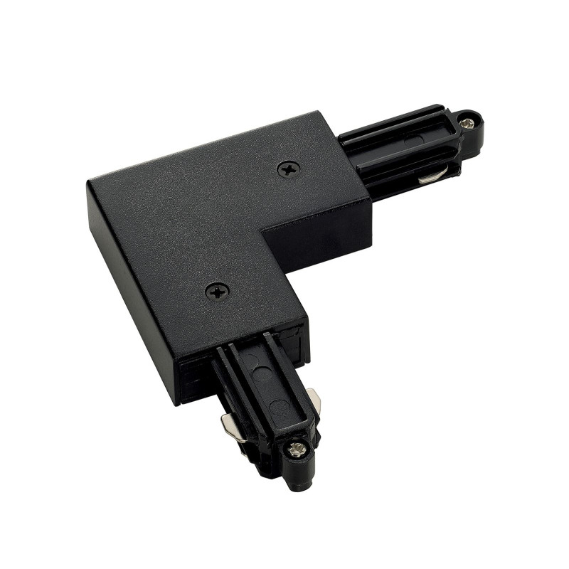 Connecteur 90° pour rail 1 allumage 230V, noir, terre extérieure