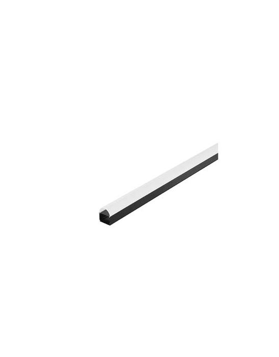 GLENOS profil industriel arrondi, noir mat, 2m