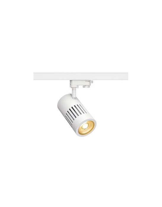 spot STRUCTEC LED 24W, Blanc, 3000K, 36°, adaptateur rail 3 allumage inclus