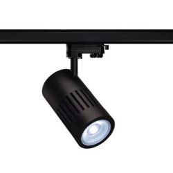 spot STRUCTEC LED 30W, Noir, 4000K, 60°, adaptateur rail 3 allumage inclus