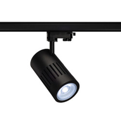 spot STRUCTEC LED 30W, Noir, 4000K, 60°, adaptateur rail 3 allumage inclus