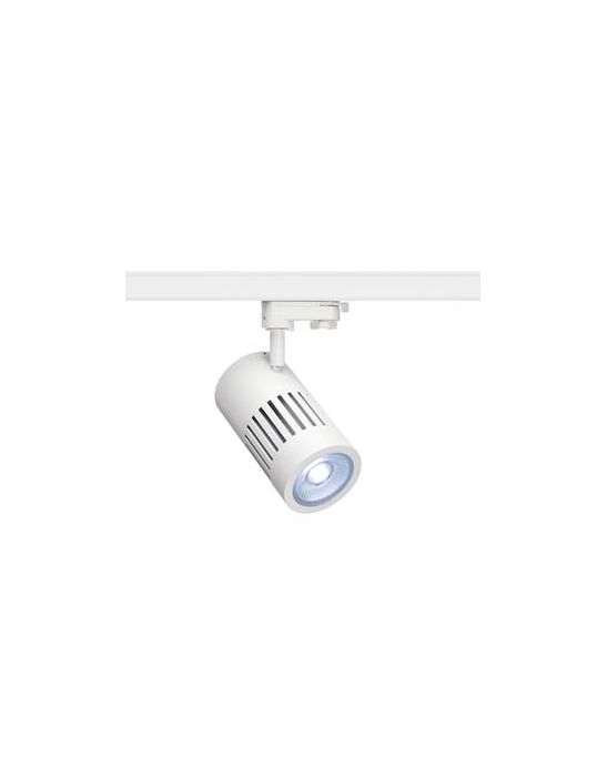 spot STRUCTEC LED 30W, Blanc, 4000K, 36°, adaptateur rail 3 allumage inclus