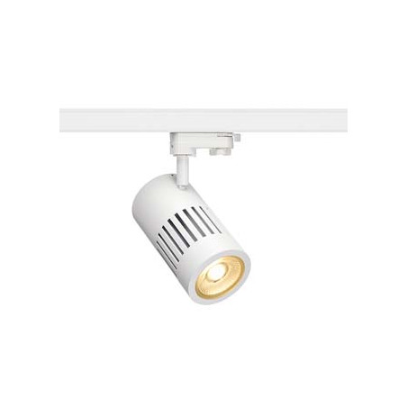 spot STRUCTEC LED 30W, Blanc, 3000K, 36°, adaptateur rail 3 allumage inclus
