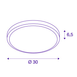 AINOS, rond, blanc, LED 3000K, avec detecteur