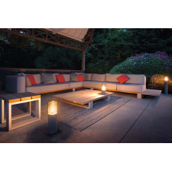 borne LISENNE 70 gris/verre fume, E27 23W max., IP54