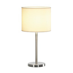 Soprana, lampe à poser, tl-2, diffuseur rond, tissu blanc, e27
