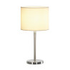 Soprana, lampe à poser, tl-2, diffuseur rond, tissu blanc, e27