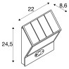 SOLARINO, applique extérieure solaire, blanc, LED, 3,5W, 3000K, IP54, détecteur de mouvement, chiffres et lettres inclus