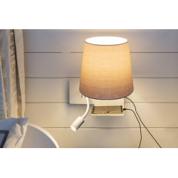 applique intérieure SOMNILA FLEX, liseuse, version droite, blanc, LED 3W en 3000K, avec port USB