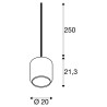 PANTILO 20, suspension intérieure, cuivre, E27, 15W max