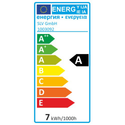Source LED G95/G125, E27, 7W, 2700K, 440lm, 280°, variable, verre fumé