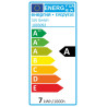 Source LED G95/G125, E27, 7W, 2700K, 440lm, 280°, variable, verre fumé