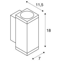 ENOLA, applique extérieure, carré, S, anthracite, LED, 7W, 3000K/4000K, IP65, up/down