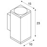 ENOLA, applique extérieure, carré, M, anthracite, LED, 19W, 3000K/4000K, IP65, up/down