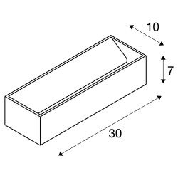 applique intérieure LOGS IN L, aluminium/blanc, LED 19W, 2000-3000K, Dim-to-warm