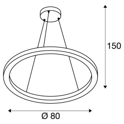 ONE 80, suspension intérieure, blanc mat, LED 35W, 3000/4000K, variable Dali