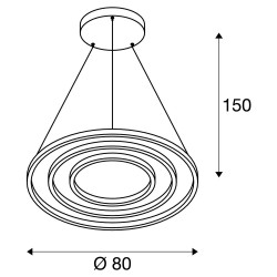 suspension intérieure blanche mat ONE TRIPLE, LED 65W, 3000/4000K, variable Dali