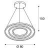 suspension intérieure blanche mat ONE TRIPLE, LED 65W, 3000/4000K, variable Dali