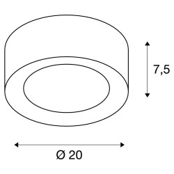 plafonnier intérieur blanc mat FERA 25, LED 19,5W, 3000/4000K, variable Dali