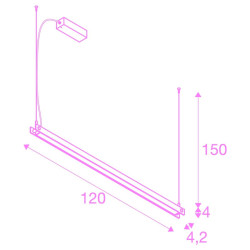 NOYA, suspension intérieure, blanc, LED, 32W, 2700/3000K, interrupteur CCT, variable Triac
