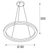 ONE 80, suspension intérieure, up/down, noir, LED, 34W, 3000/4000K, interrupteur CCT, variable Dali