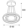 ONE DOUBLE, suspension intérieure, up/down, noir, LED, 55W, 3000/4000K, interrupteur CCT, variable Dali
