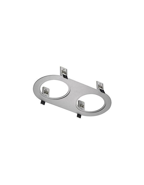 Cadre double rond pour encastre cmh, gris argent