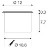 DASAR FLAT 120, encastré de sol ext, inox, LED, 7W, 3000K, IP65/IP67, inox 304