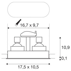 HORN, encastré de plafond intérieur, double, blanc, GU10/QPAR51, 25W max