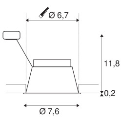 HORN, encastré plafond intérieur, simple, noir, GU10/QPAR51, 25W max, RT 2012