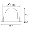NUMINOS® GIMBLE L, encastré de plafond int, 40°, noir/chrome, LED, 25,4W, 2700K