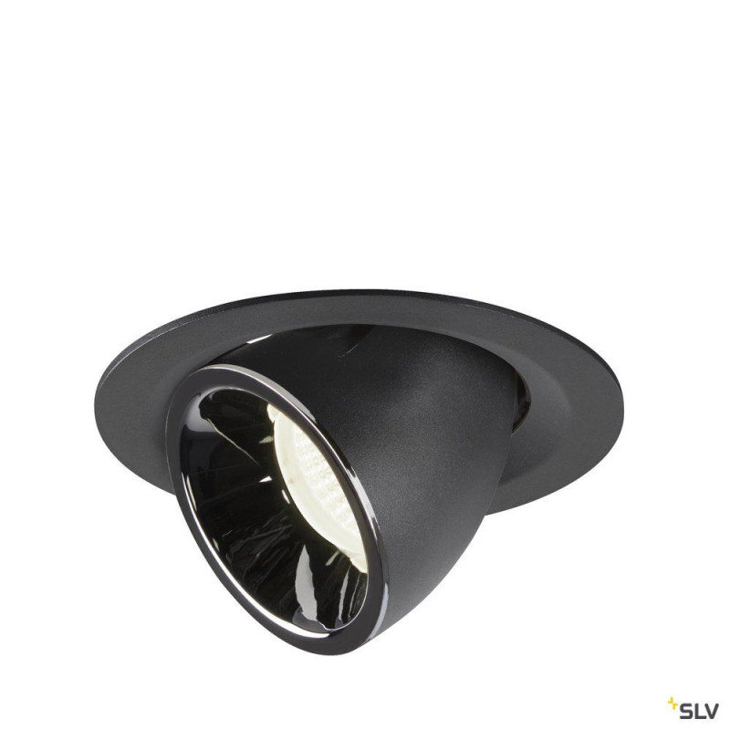 NUMINOS® GIMBLE M, encastré de plafond int, 40°, noir/chrome, LED, 17,5W, 4000K