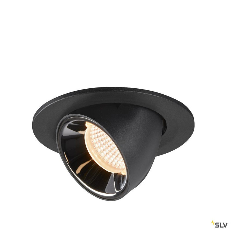 NUMINOS® GIMBLE S, encastré de plafond int, 40°, noir/chrome, LED, 8,6W, 2700K
