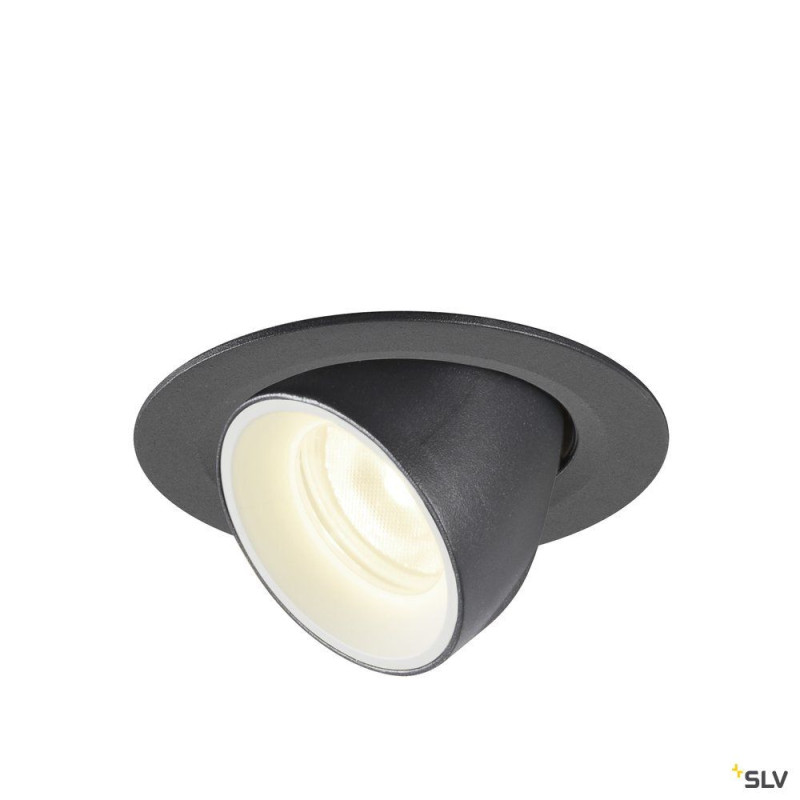 NUMINOS® GIMBLE XS, encastré de plafond int, 20°, noir/blanc, LED, 7W, 4000K