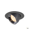 NUMINOS® GIMBLE XS, encastré de plafond int, 55°, noir/chrome, LED, 7W, 2700K