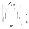 NUMINOS® GIMBLE XS, encastré de plafond intérieur, 55°, noir, LED, 7W, 3000K
