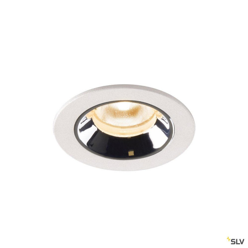 NUMINOS® XS, encastré plafond int, 40°, blanc/chrome, LED, 7W, 2700K, IP20/IP44
