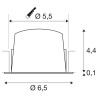 NUMINOS® XS, encastré plafond int, 55°, blanc/chrome, LED, 7W, 3000K, IP20/IP44