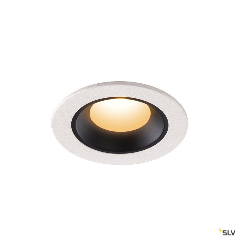 NUMINOS® XS, encastré de plafond int, 55°, blanc/noir, LED, 7W, 2700K, IP20/IP44