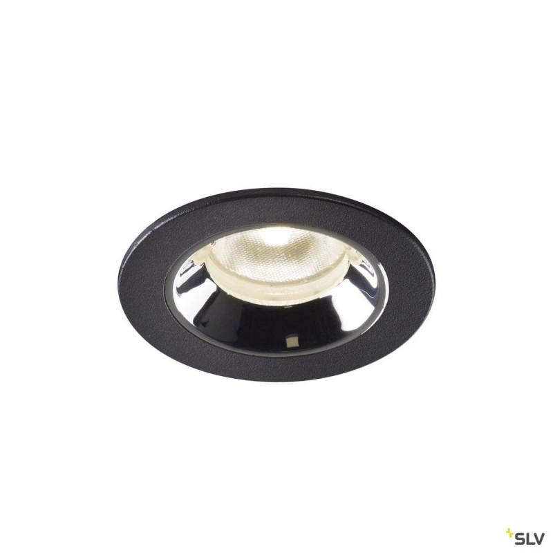 NUMINOS® XS, encastré plafond int, 40°, noir/chrome, LED, 7W, 4000K, IP20/IP44