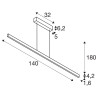 ONE LINEAR 140, suspension int, up/down, noir, LED, 35W, 2700/3000K, variable