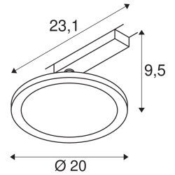 PANEL TRACK, spot pour rail 1 allumage intérieur, rond, noir, LED, 18W, 3000K
