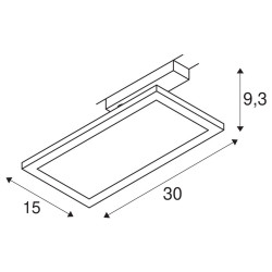 PANEL TRACK, spot pour rail 1 allumage int, rectangulaire, noir, LED, 18W, 3000K