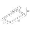 PANEL TRACK, spot pour rail 1 allumage int, rectangulaire, noir, LED, 18W, 3000K